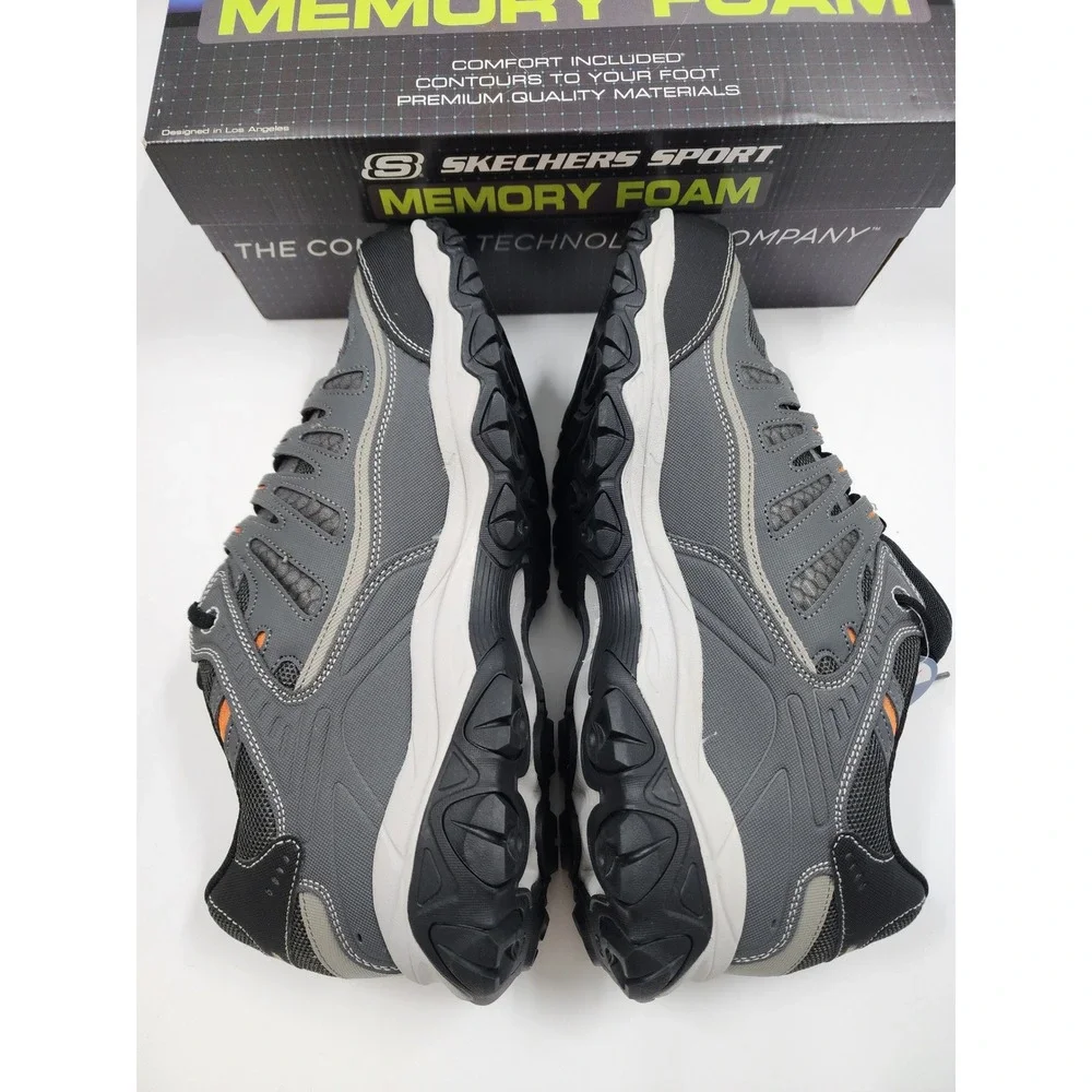 Skechers After Burn Memory Foam Mens Extra Wide Charcoal Grey Sneakers 50125EWW